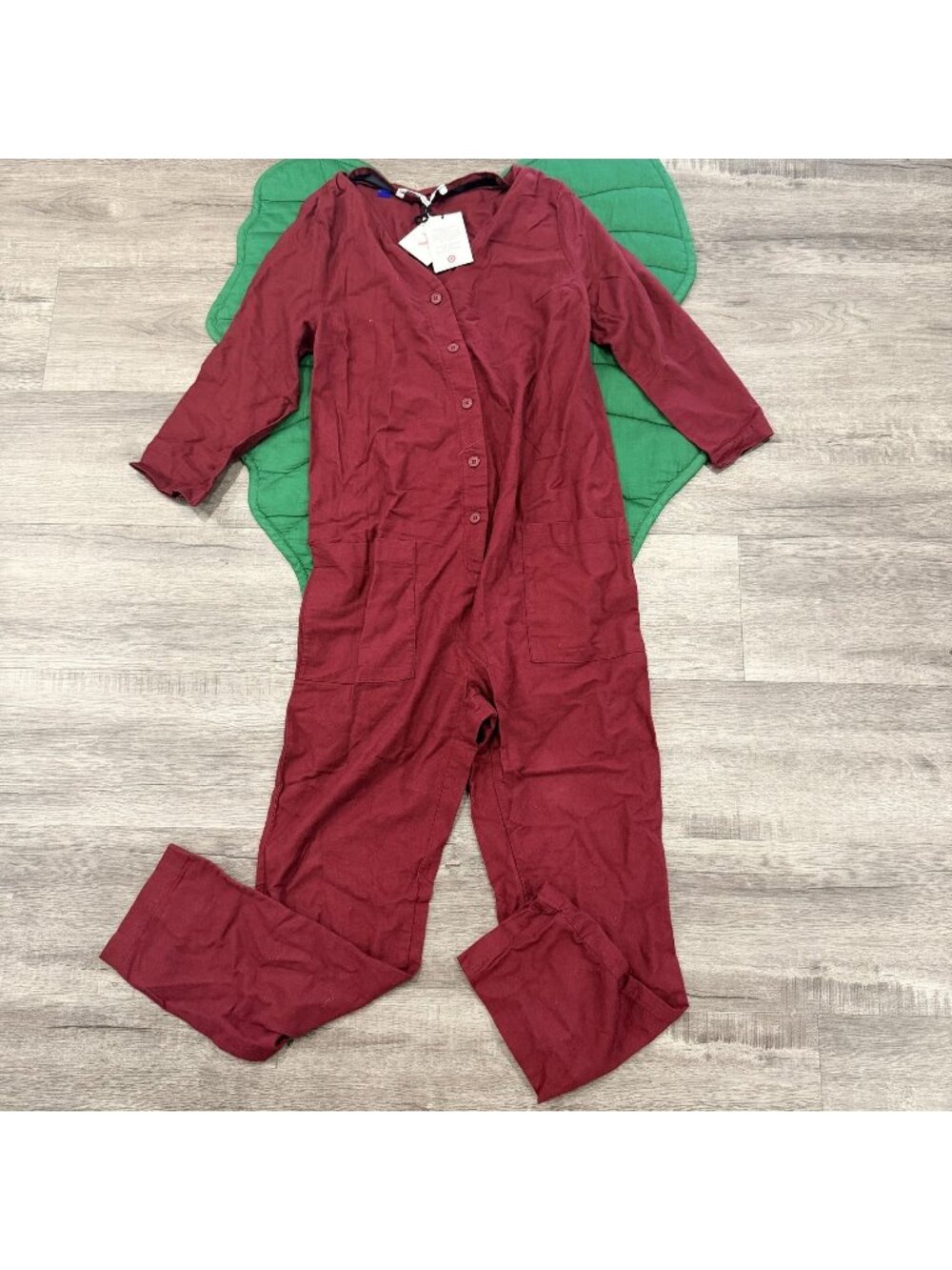 The Nines by Hatch Maternity Womens Small 3/4 Sleeve Maternity Jumpsuit Maroon